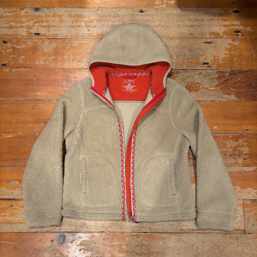 Vintage L.L. Bean Mountain Pile Fleece Sherpa Jacket Wheat Tan Women’s XS Petite
